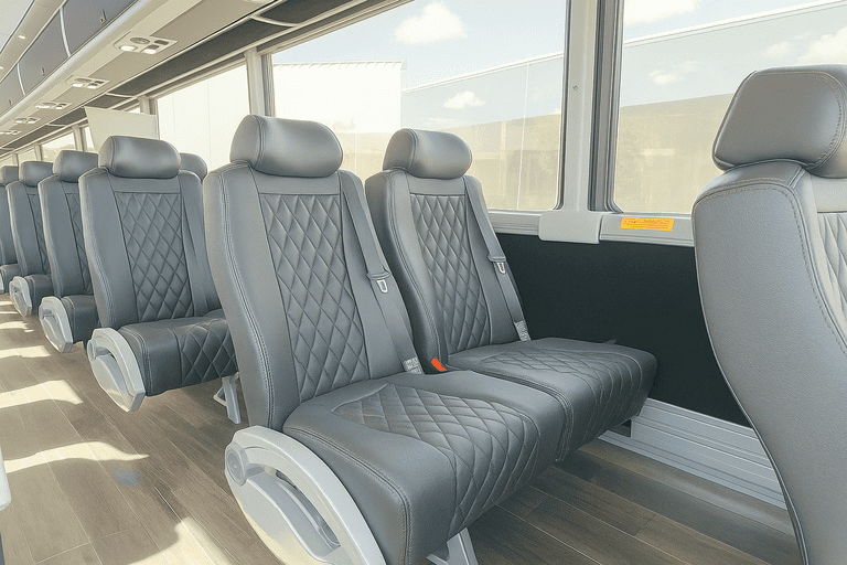 interior of Nashville Minibus Company charter bus